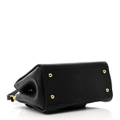 Burberry Soft Grain Calfskin Small Buckle Tote Black 6 of 21