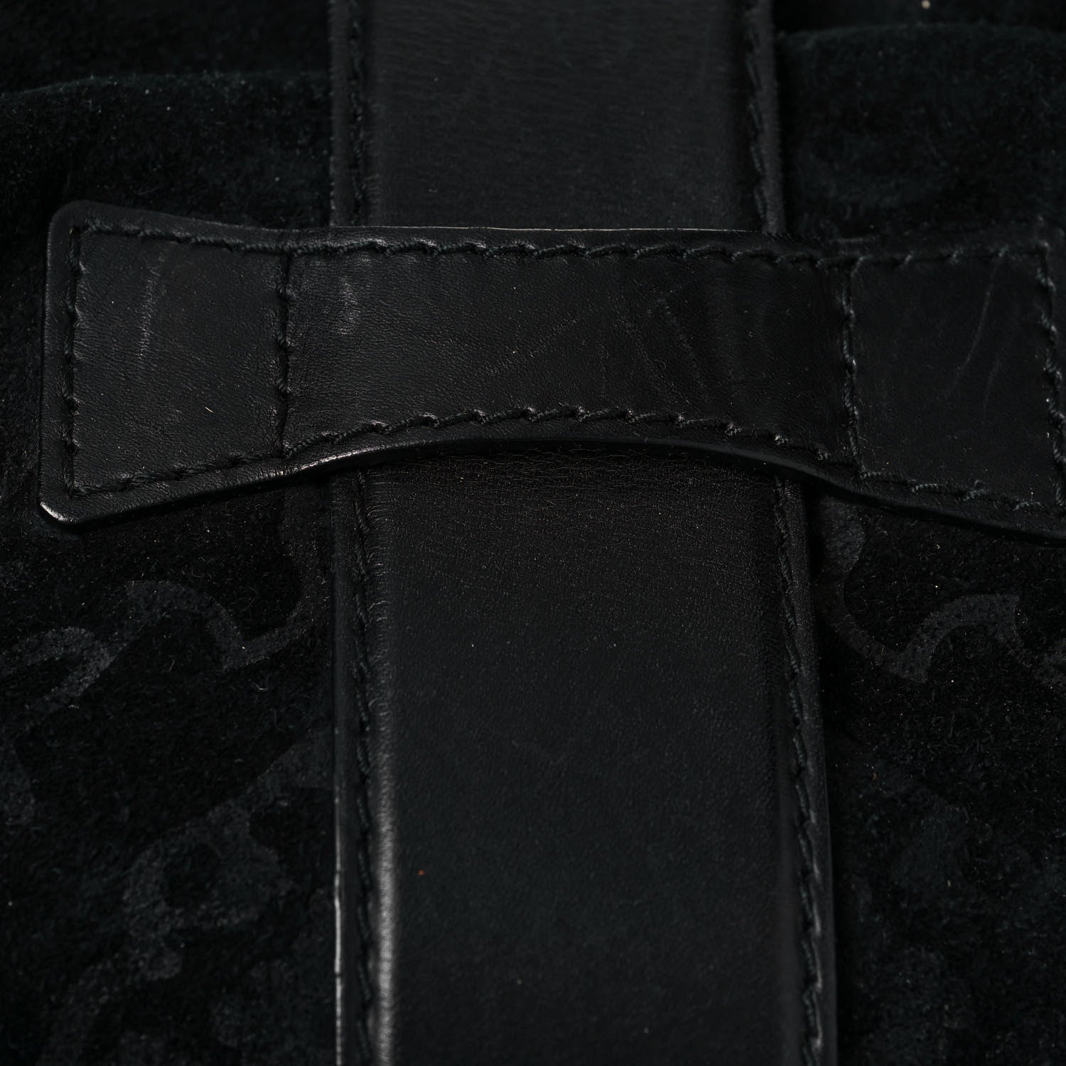 Gucci Nubuck Brocade Medium Soft Stirrup Shoulder Bag Black 15 of 18
