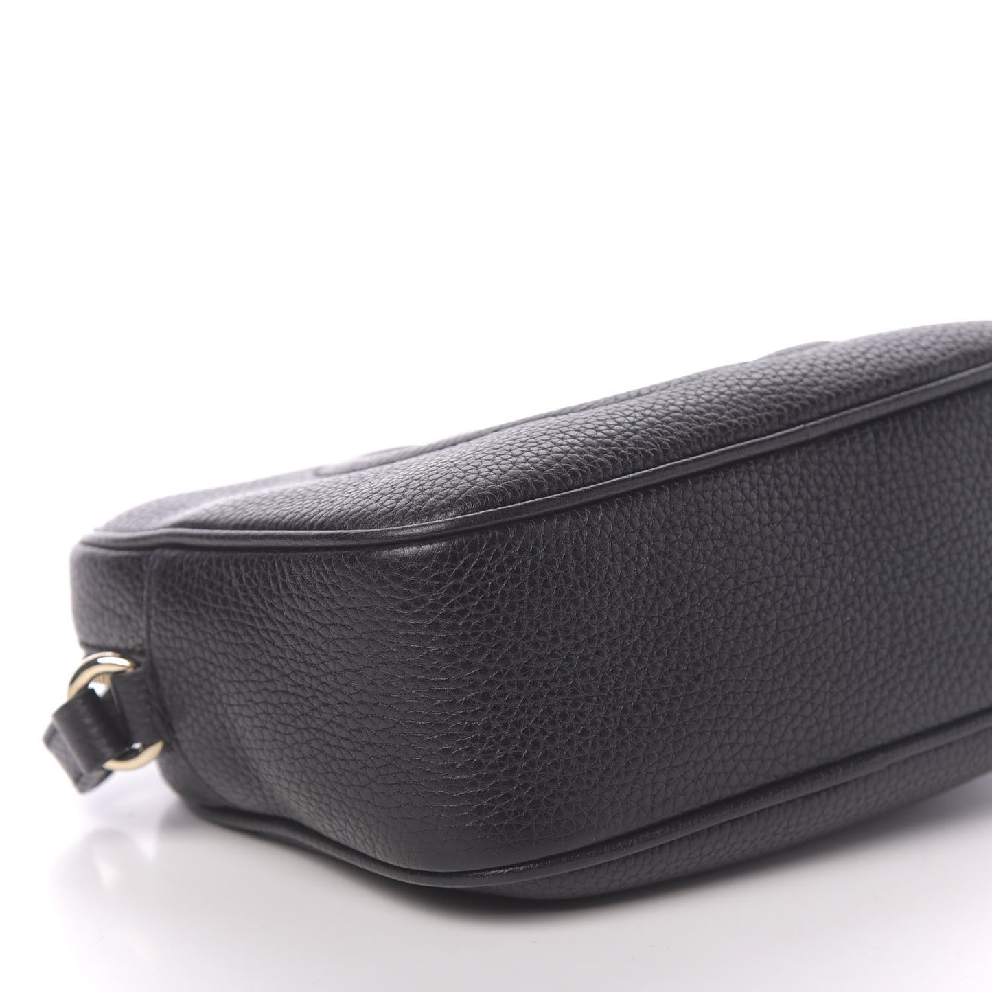 Pebbled Calfskin Small Soho Disco Bag Black