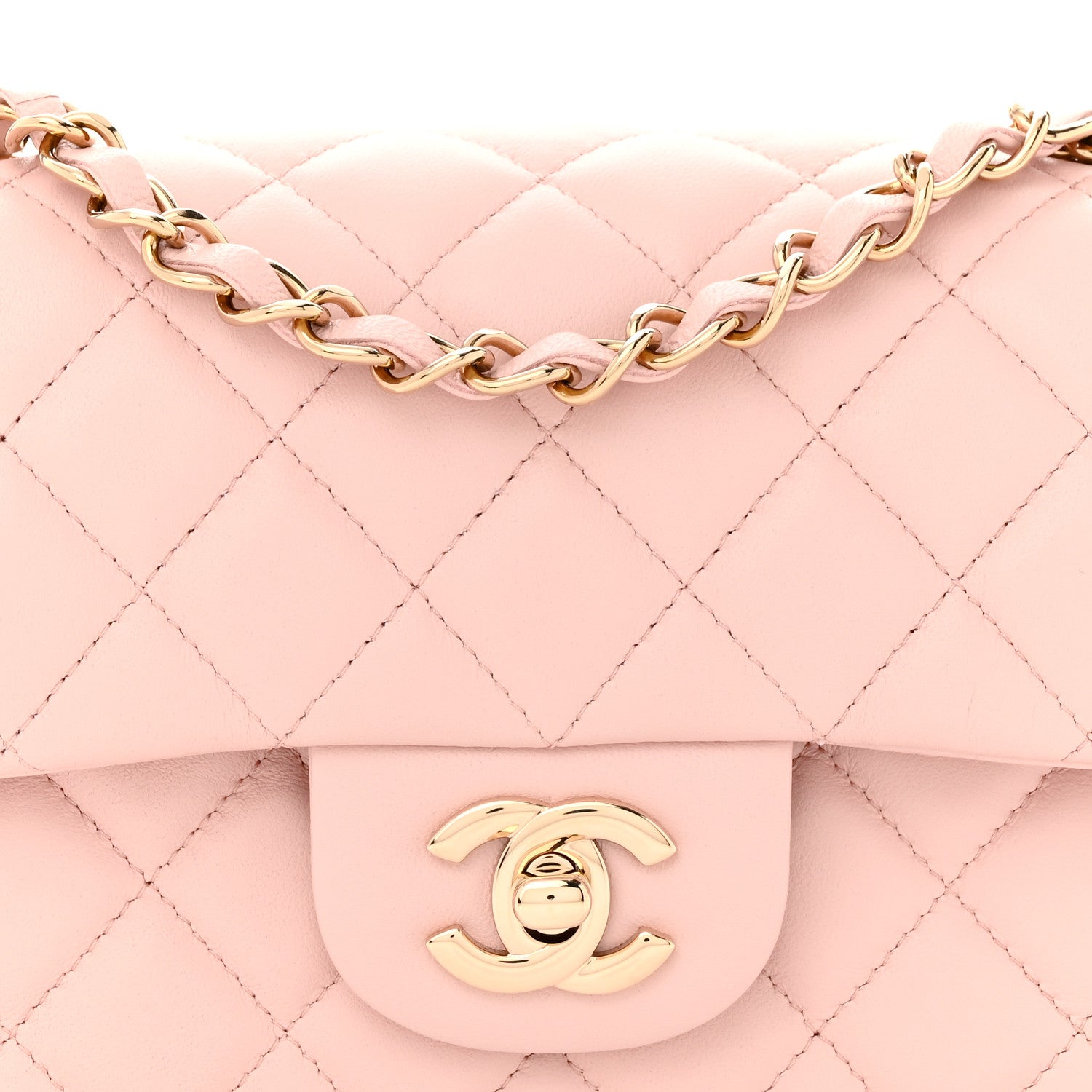 Chanel Lambskin Quilted Mini Rectangular Flap Light Pink 8 of 11