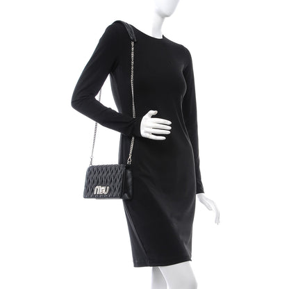 Miu Miu Matelasse Delice Miu Logo Bag Black 2 of 7