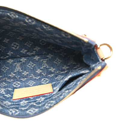 Louis Vuitton LV X TM Monogram Denim Cerises Pochette Accessories Blue 4 of 9