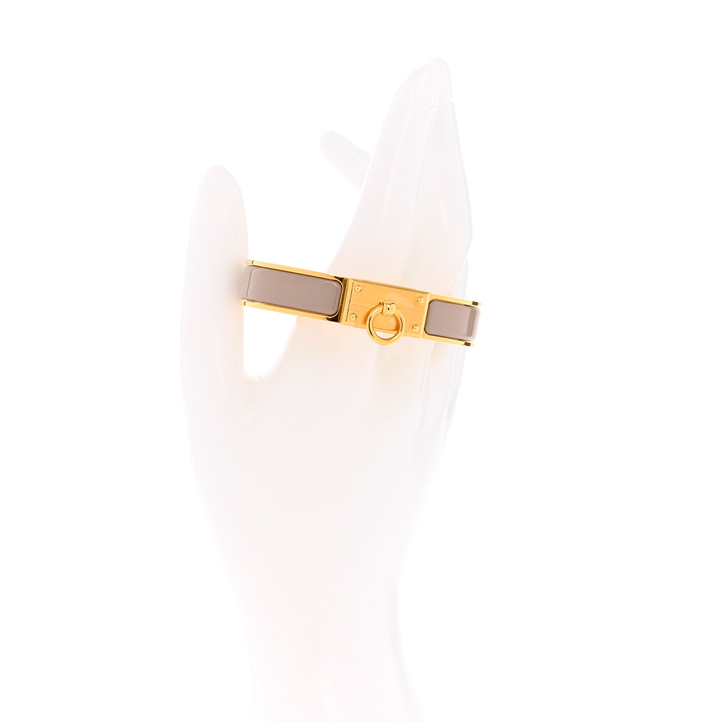 Enamel Clic Anneau Bracelet PM Marron Glace