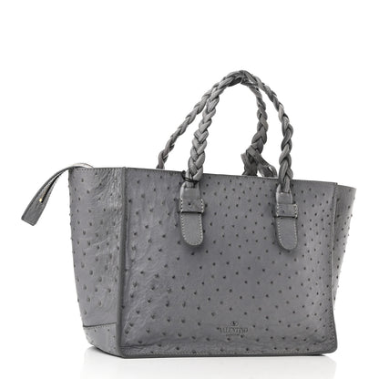 Valentino Garavani Ostrich To Be Cool Tote Grigio Perla 3 of 16