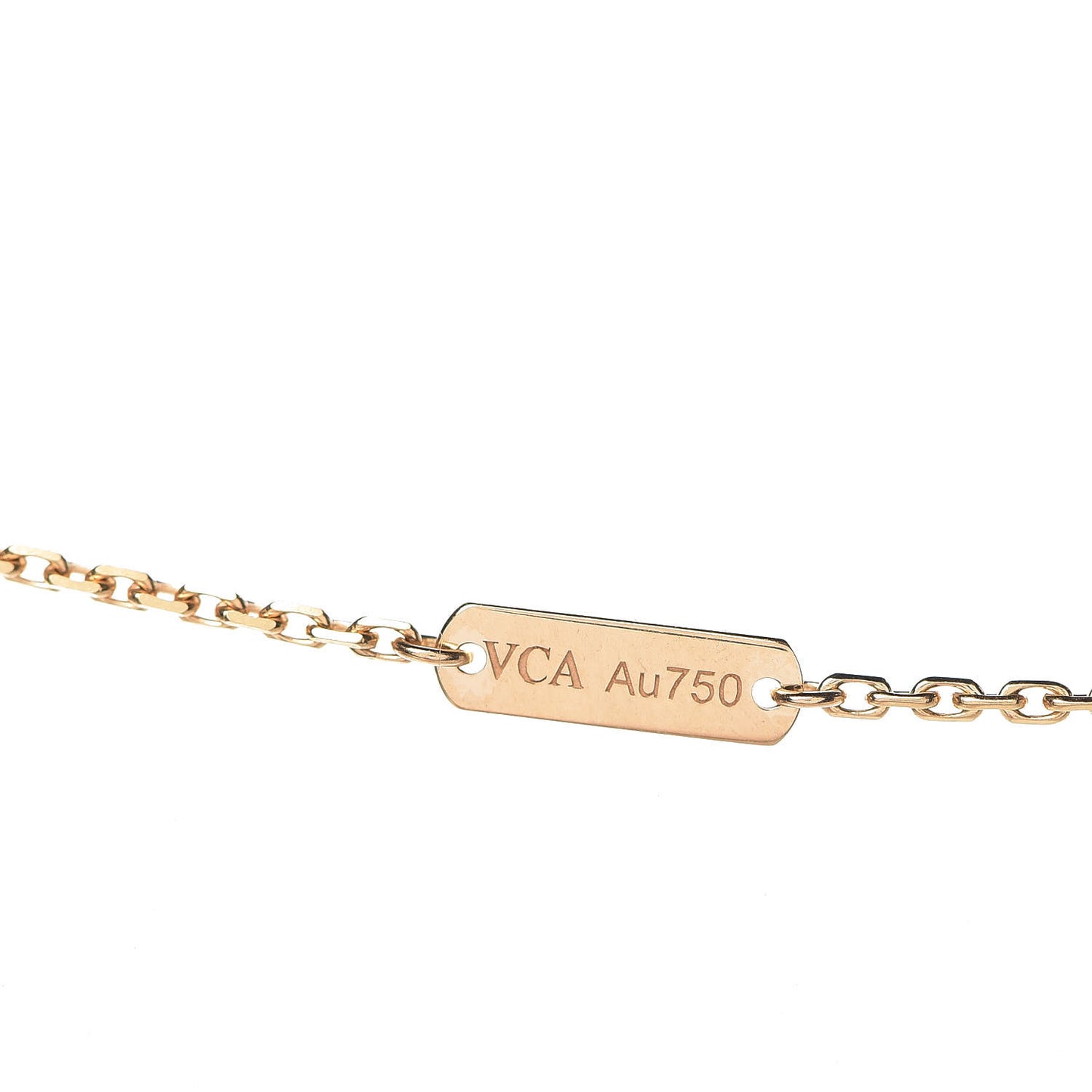 18K Yellow Gold Tiger Eye Lucky Alhambra Butterfly Pendant Necklace