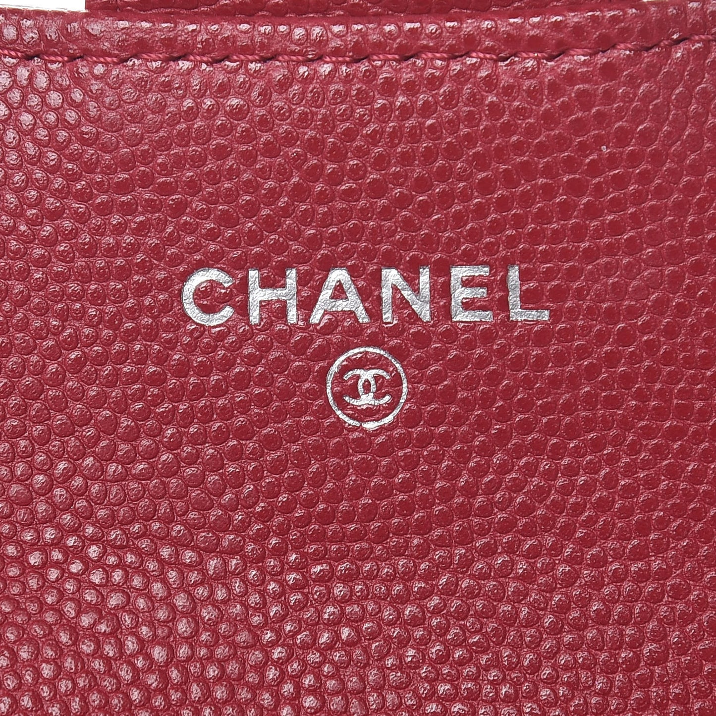 Caviar Quilted Flap Card Holder Wallet Red