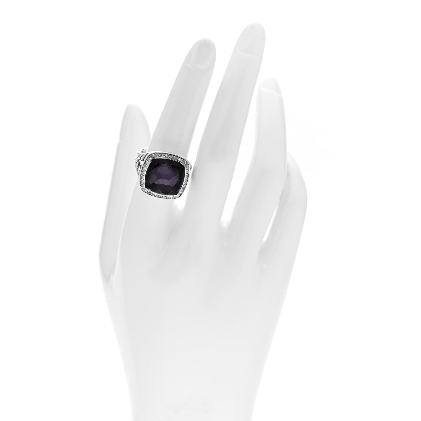 Sterling Silver Diamond Black Orchid 14mm Albion Ring 54 7
