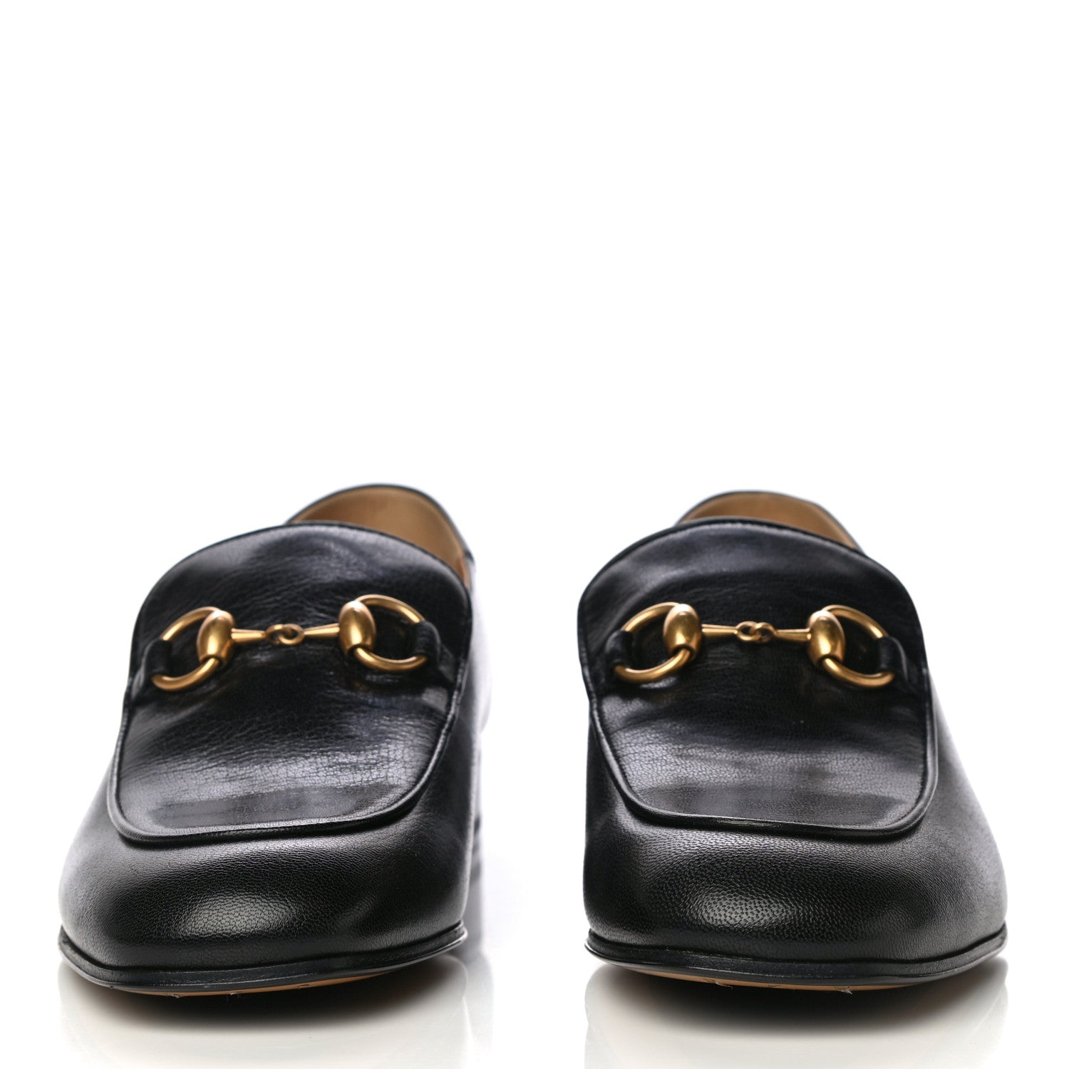 Gucci Goatskin Womens Horsebit Loafers 38 Black 2 of 16