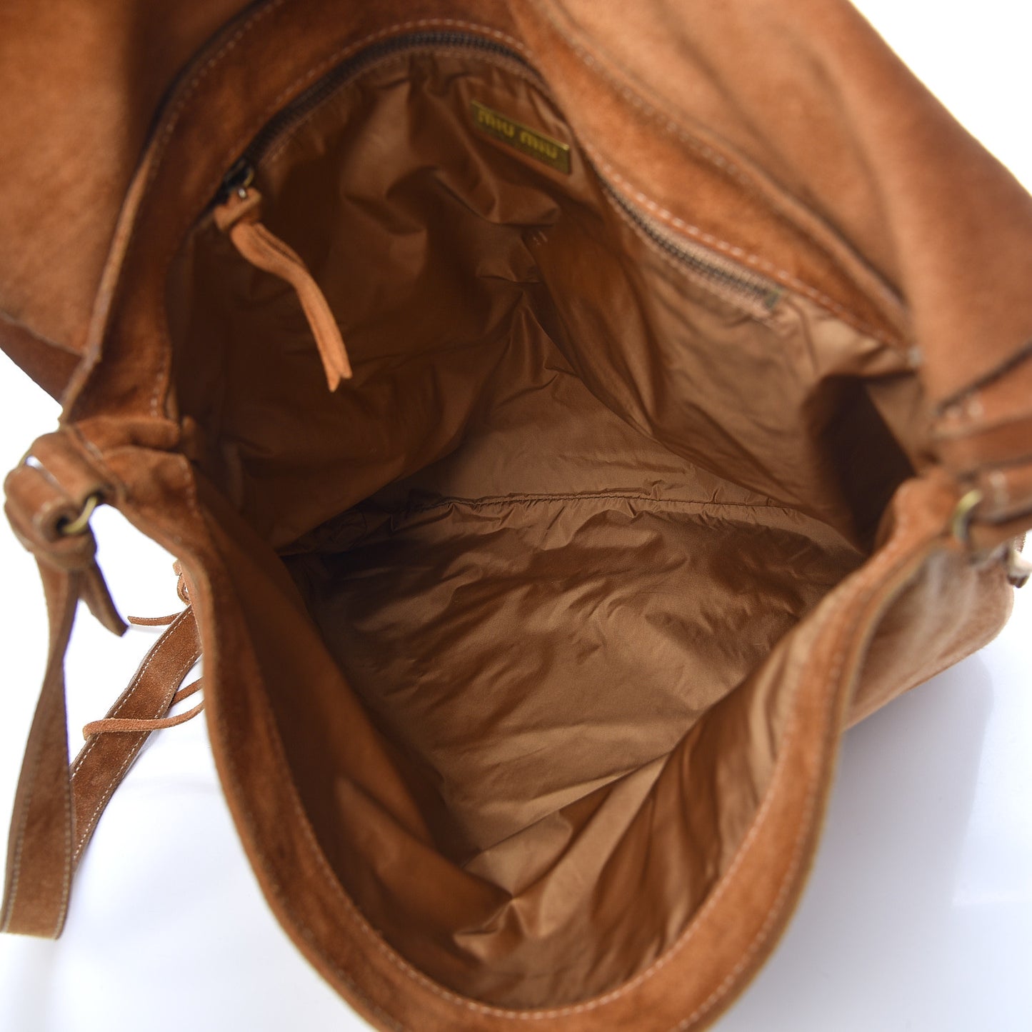 Suede Fringe Flap Crossbody Bag Brown