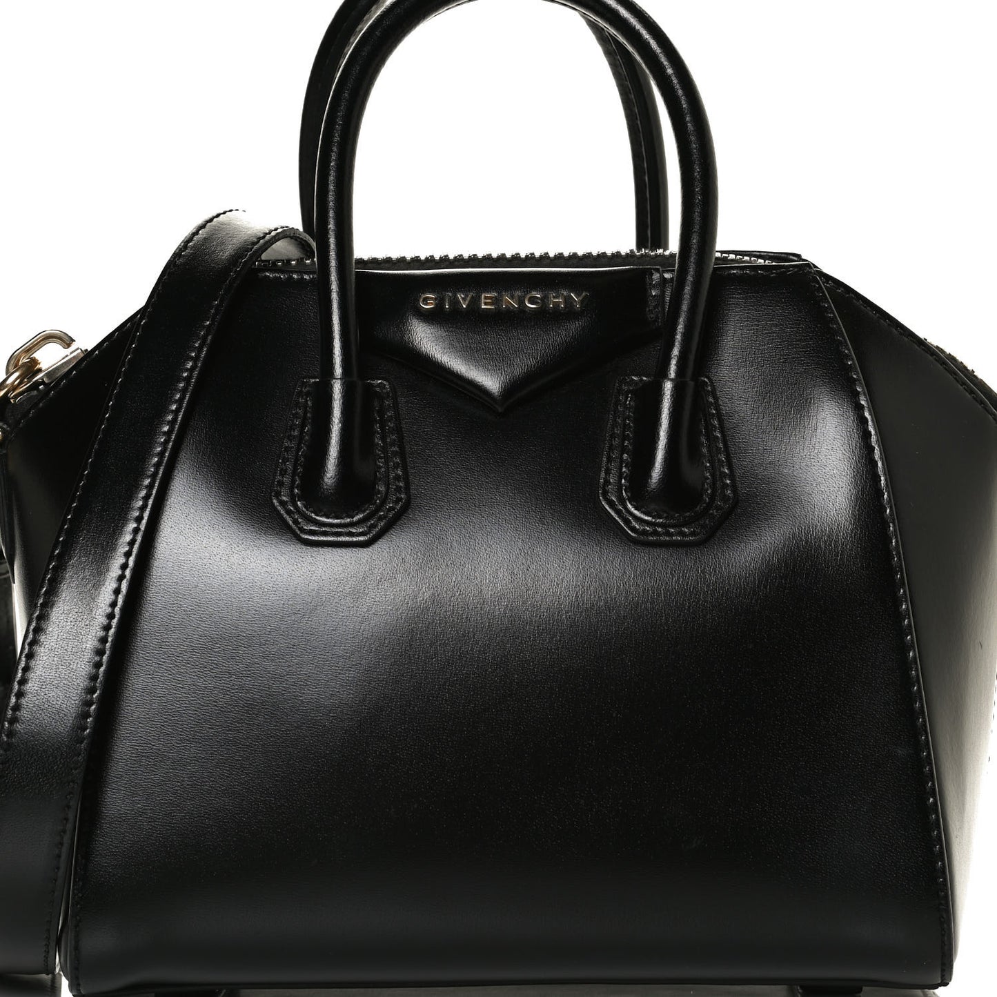 Shiny Lord Calfskin Mini Antigona Black