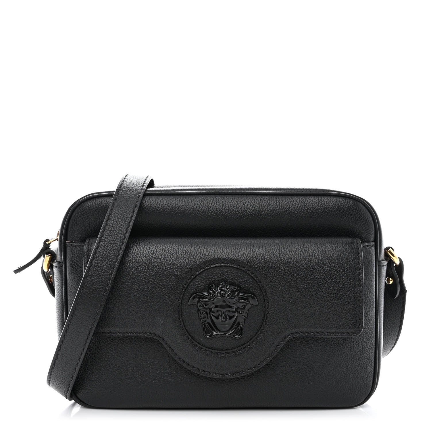 Versace Grained Calfskin Medusa Camera Bag Black 1 of 12