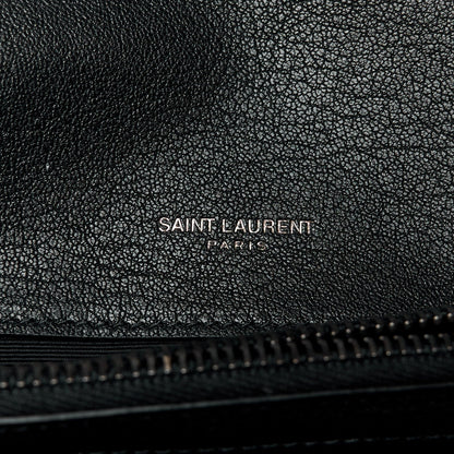 Saint Laurent Sheepskin Matelasse Chevron Monogram Medium College Bag Black 6 of 11