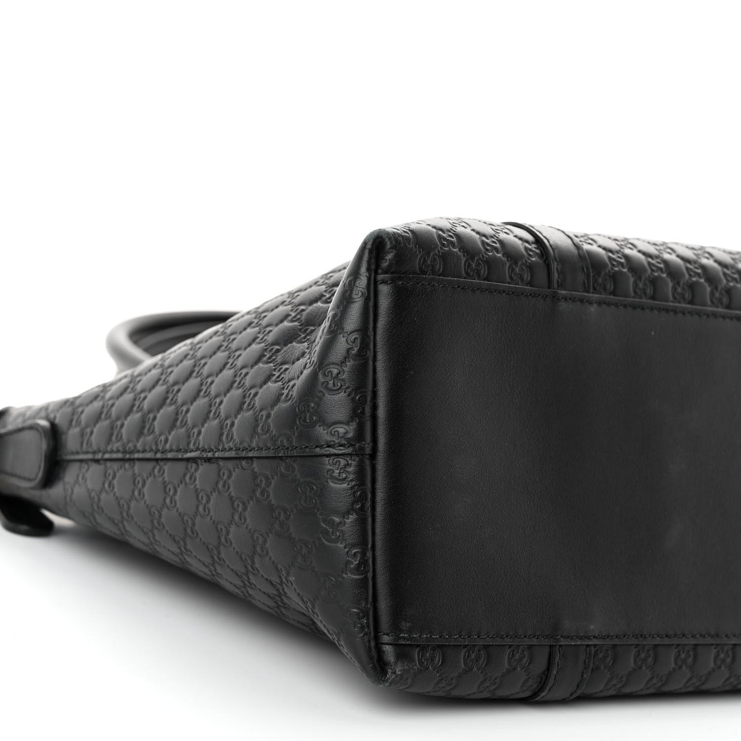 Soft Microguccissima Small Zippered Satchel Black