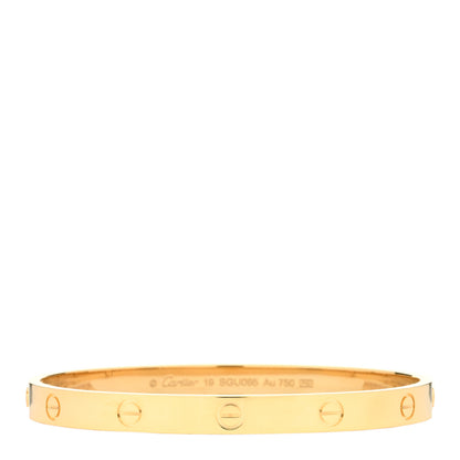 Cartier 18K Yellow Gold LOVE Bracelet 19 1 of 3
