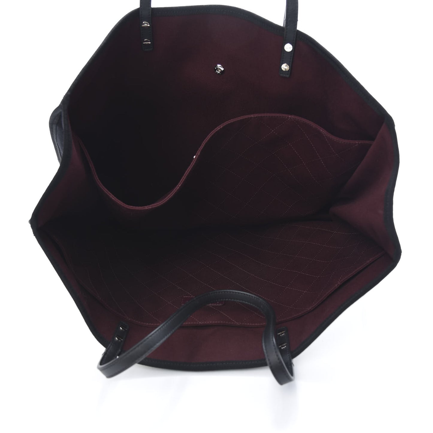 Canvas Calfskin Large Let's Demonstrate Tote White Black