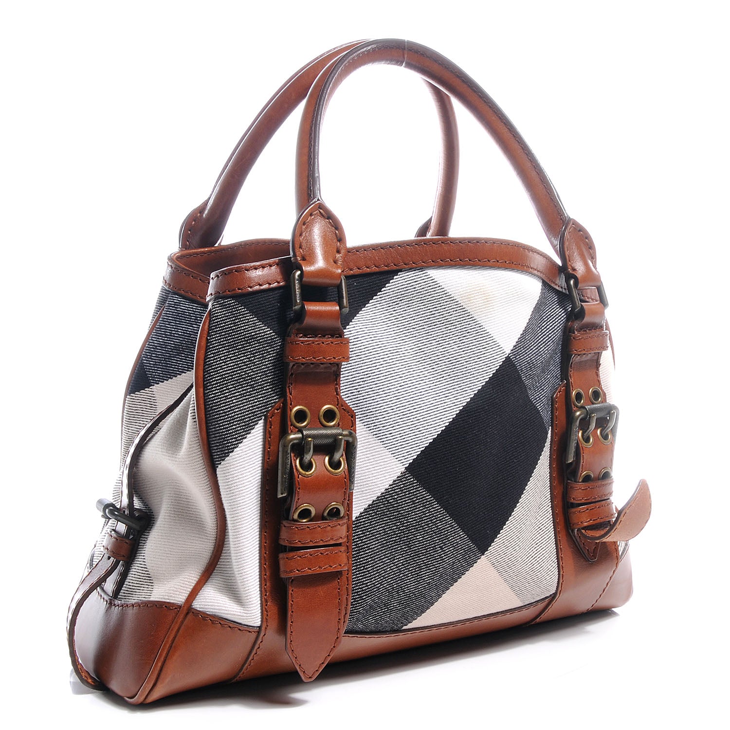 Burberry Mega Check Canvas Small Marston Tote Pale Beige 3 of 9