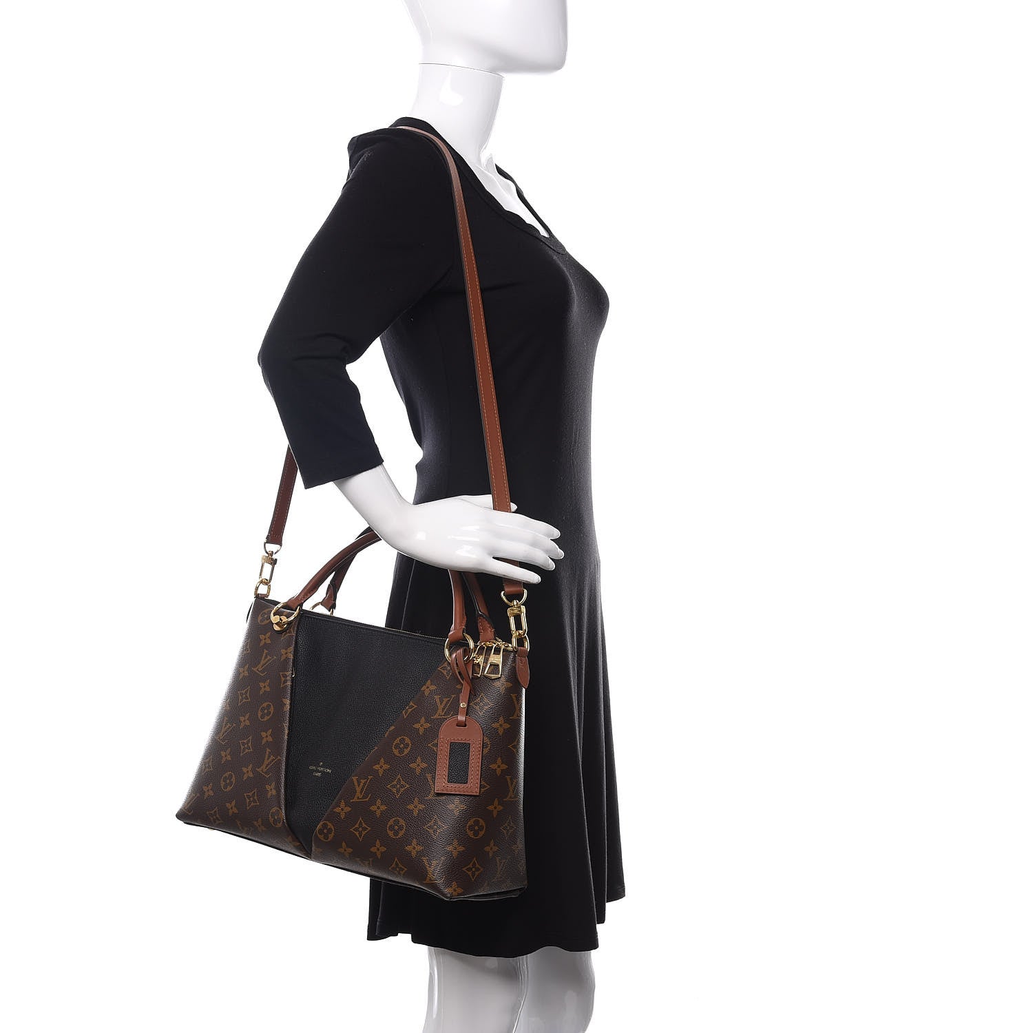 Louis Vuitton Monogram V Tote MM Black 2 of 10