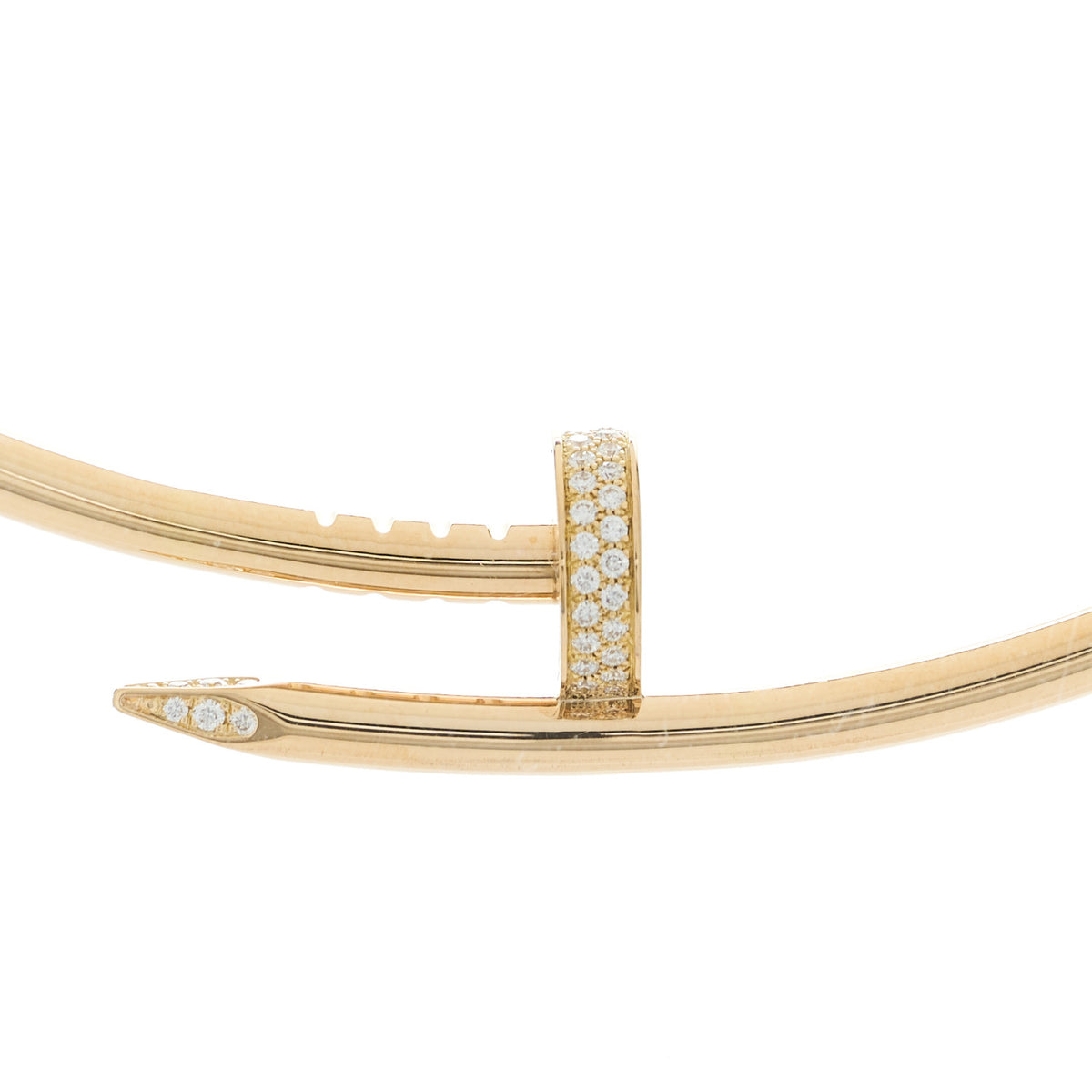 Cartier 18K Yellow Gold Diamond Small Juste Un Clou Torque Necklace 4 of 7