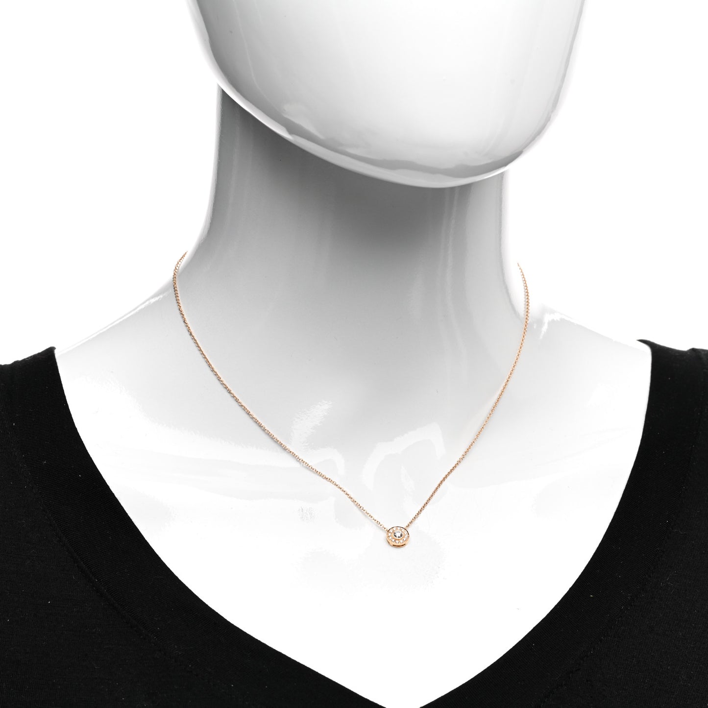 18K Rose Gold Diamond .16ctw Circlet Pendant Necklace