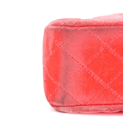 Chanel Velvet Quilted Mini Rectangular Flap Coral 21 of 26