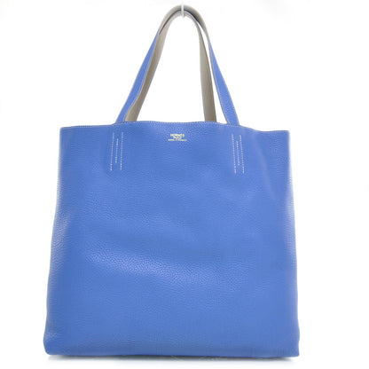 Hermes Taurillon Clemence Double Sens Reversible Tote Mykonos Etoupe 1 of 9