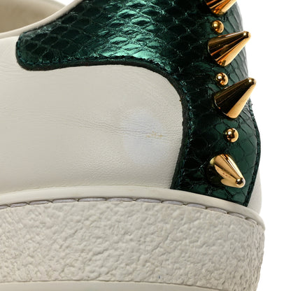 Gucci Calfskin Web Pearl Studded Womens Ace Sneakers 37.5 White 10 of 11