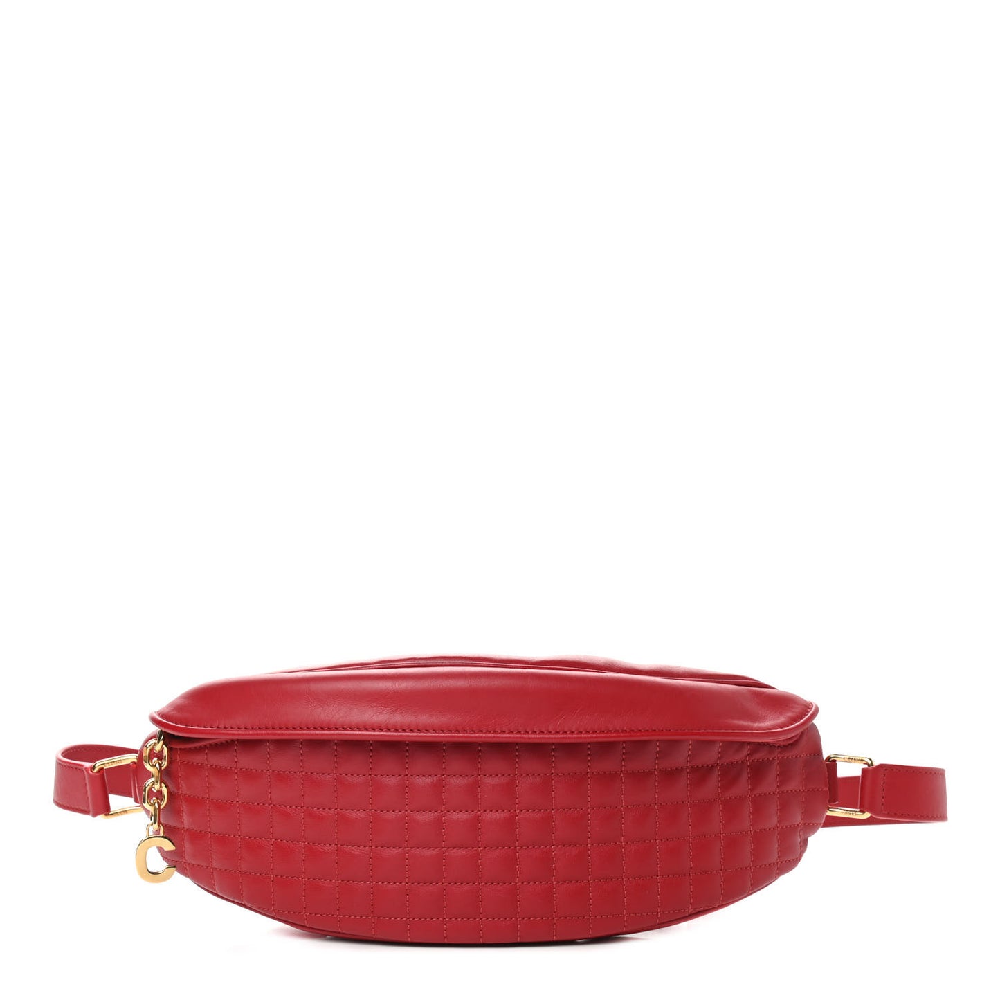 Calfskin Quilted C Charm Belt Bag Red