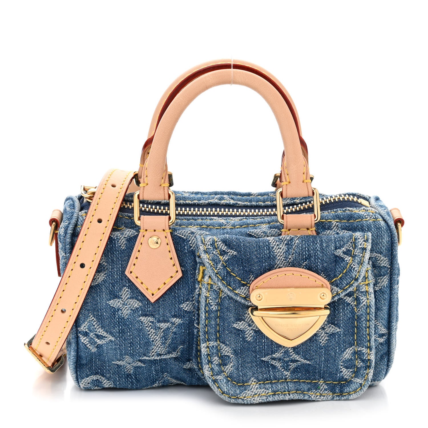 Louis Vuitton Monogram Denim Nano Speedy Blue 1 of 10