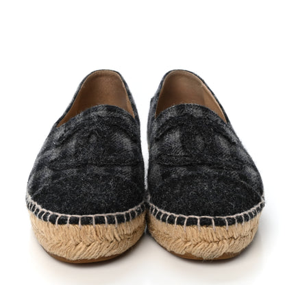 Chanel Flannel CC Espadrilles 36 Black Grey 2 of 4