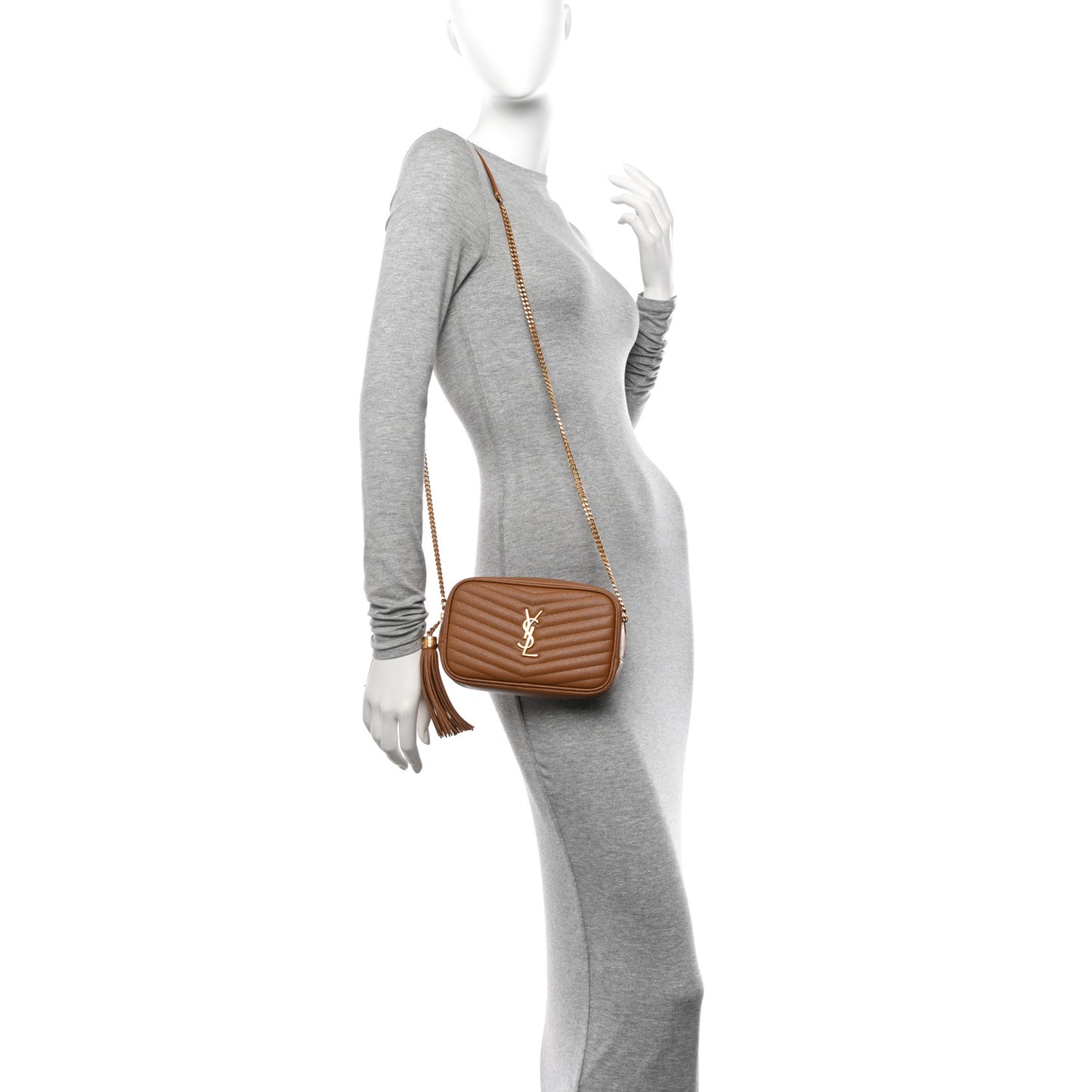 Grain De Poudre Matelasse Monogram Mini Lou Camera Bag Dark Natural