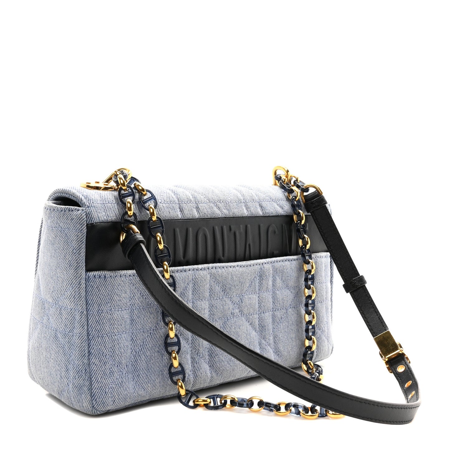 Denim Macrocannage Medium Caro Bag Blue