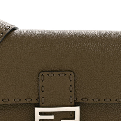 Fendi Cuoio Roma Sellerissima Nappa Sintetica Tape Stitch Baguette Wood 8 of 13
