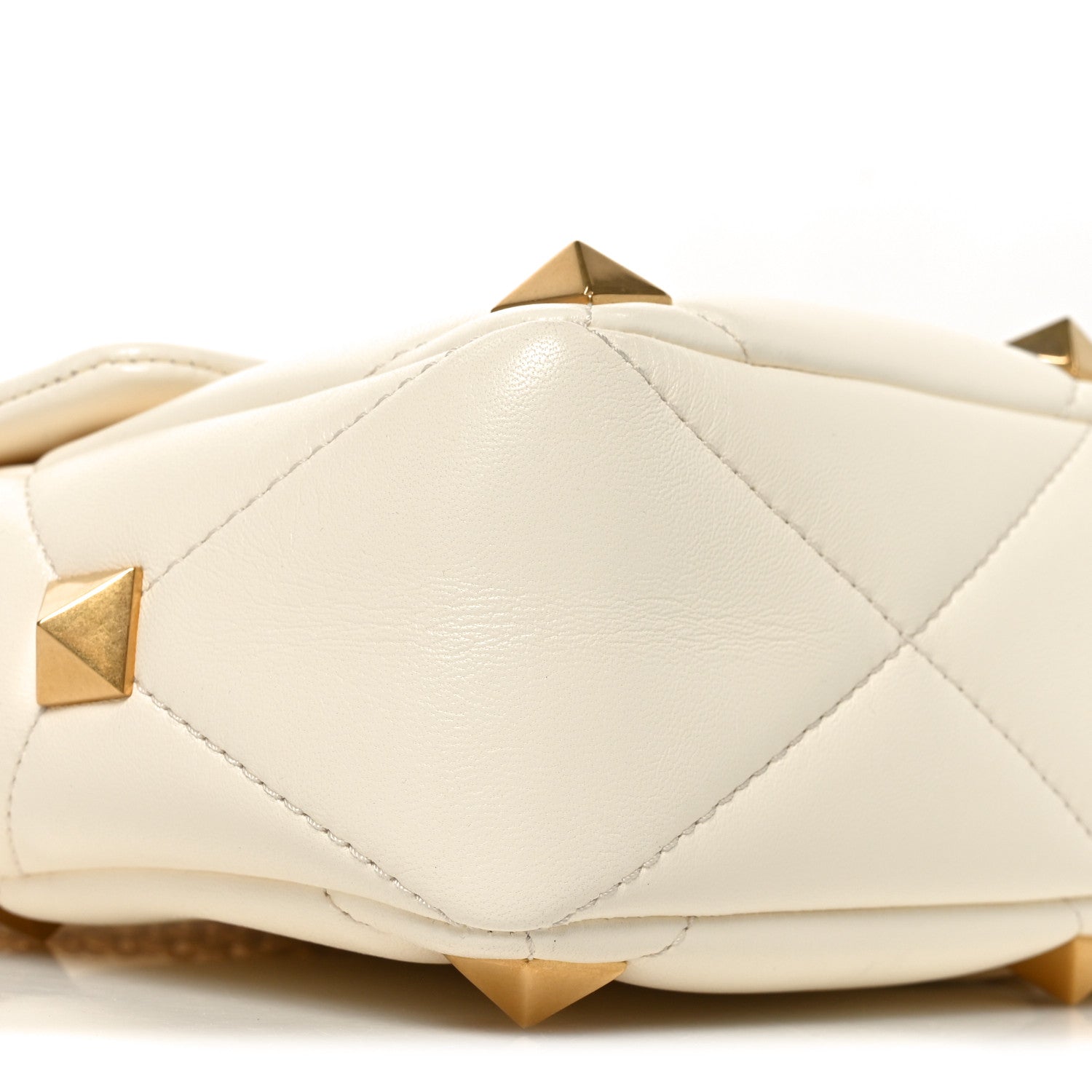 Valentino Garavani Nappa Large Roman Stud Shoulder Bag Ivory 8 of 9