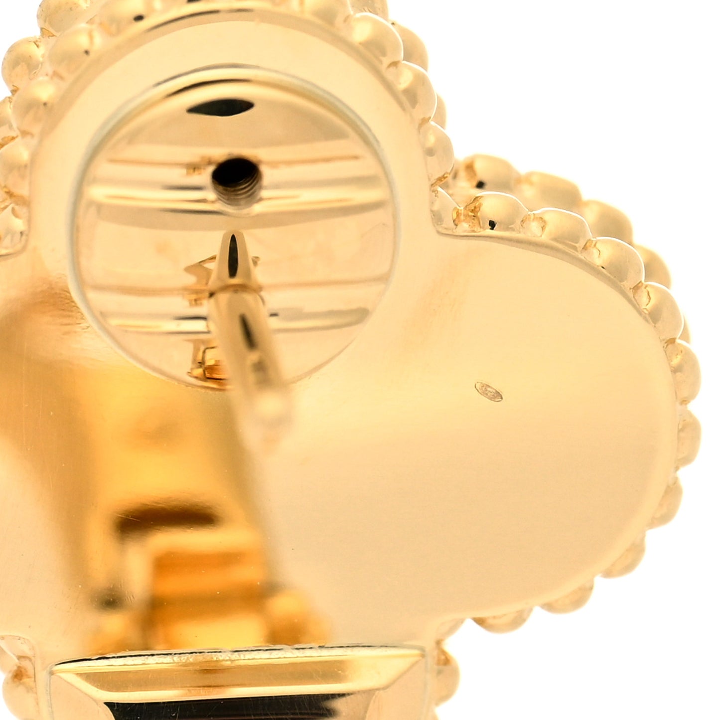 18K Yellow Gold Guilloche Vintage Alhambra Earrings