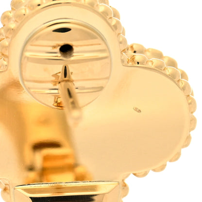 Van Cleef & Arpels 18K Yellow Gold Guilloche Vintage Alhambra Earrings 5 of 6