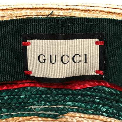 Gucci Abaca Straw Web Fedora Hat M 7 of 8