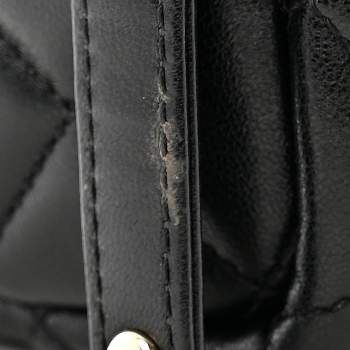 Lambskin Quilted Cube Chain Wristlet Case Black
