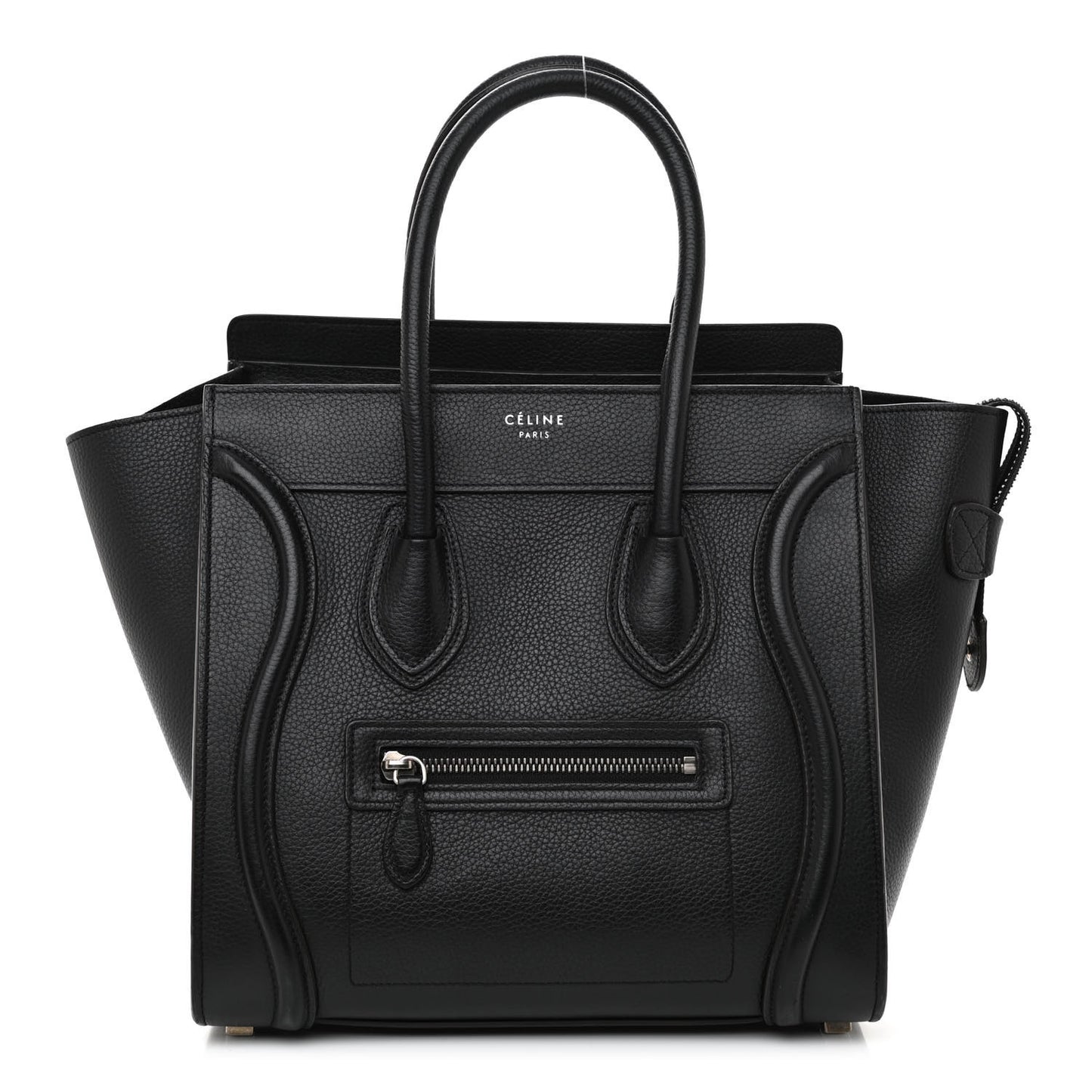 Drummed Calfskin Micro Luggage Black
