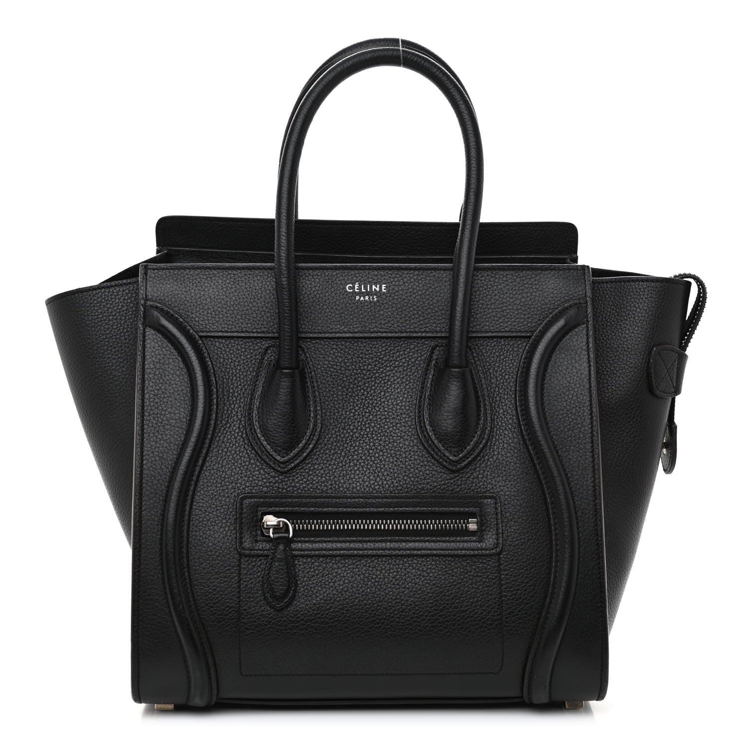 Celine Drummed Calfskin Micro Luggage Black 1 of 11