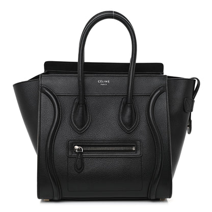 Celine Drummed Calfskin Micro Luggage Black 1 of 11