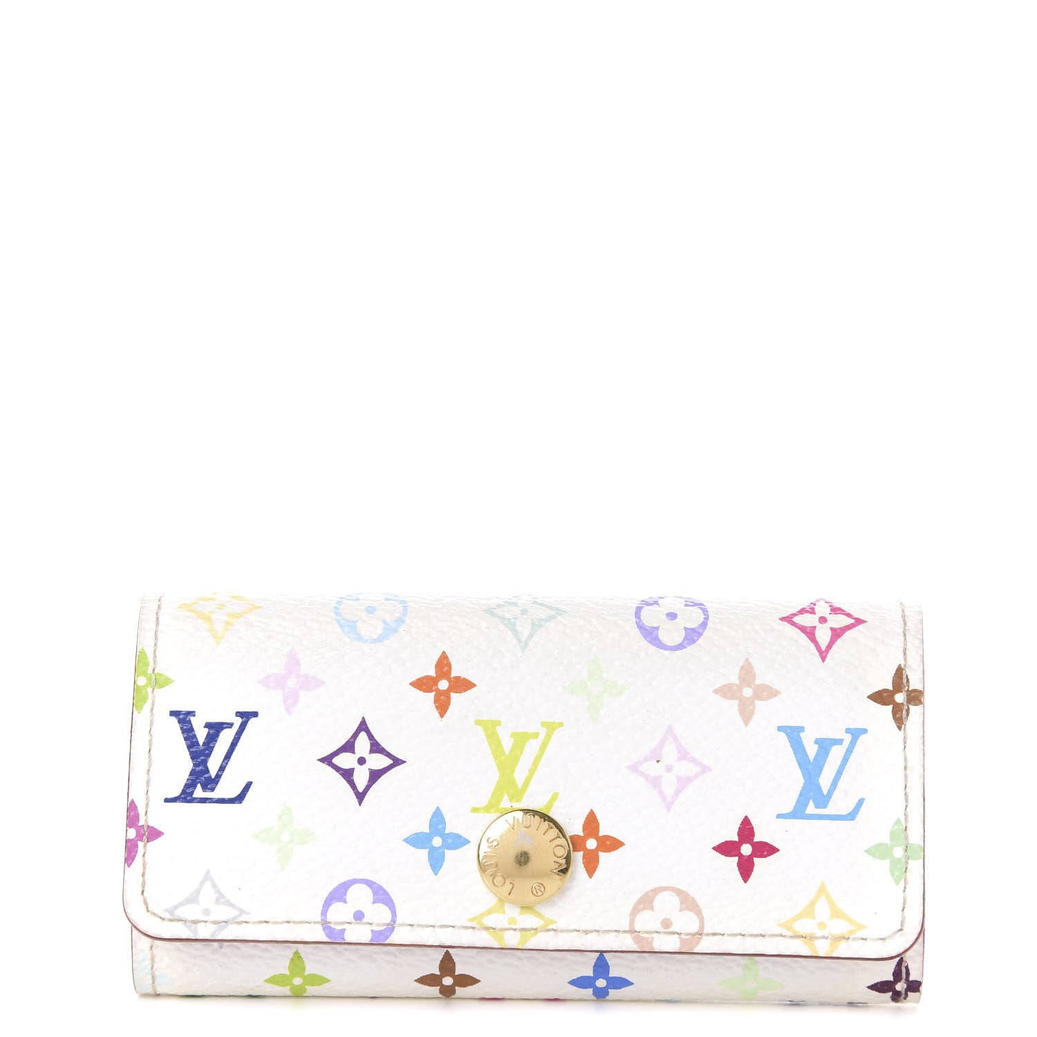Louis Vuitton Monogram Multicolor Multicles 4 Key Holder White Litchi 1 of 8