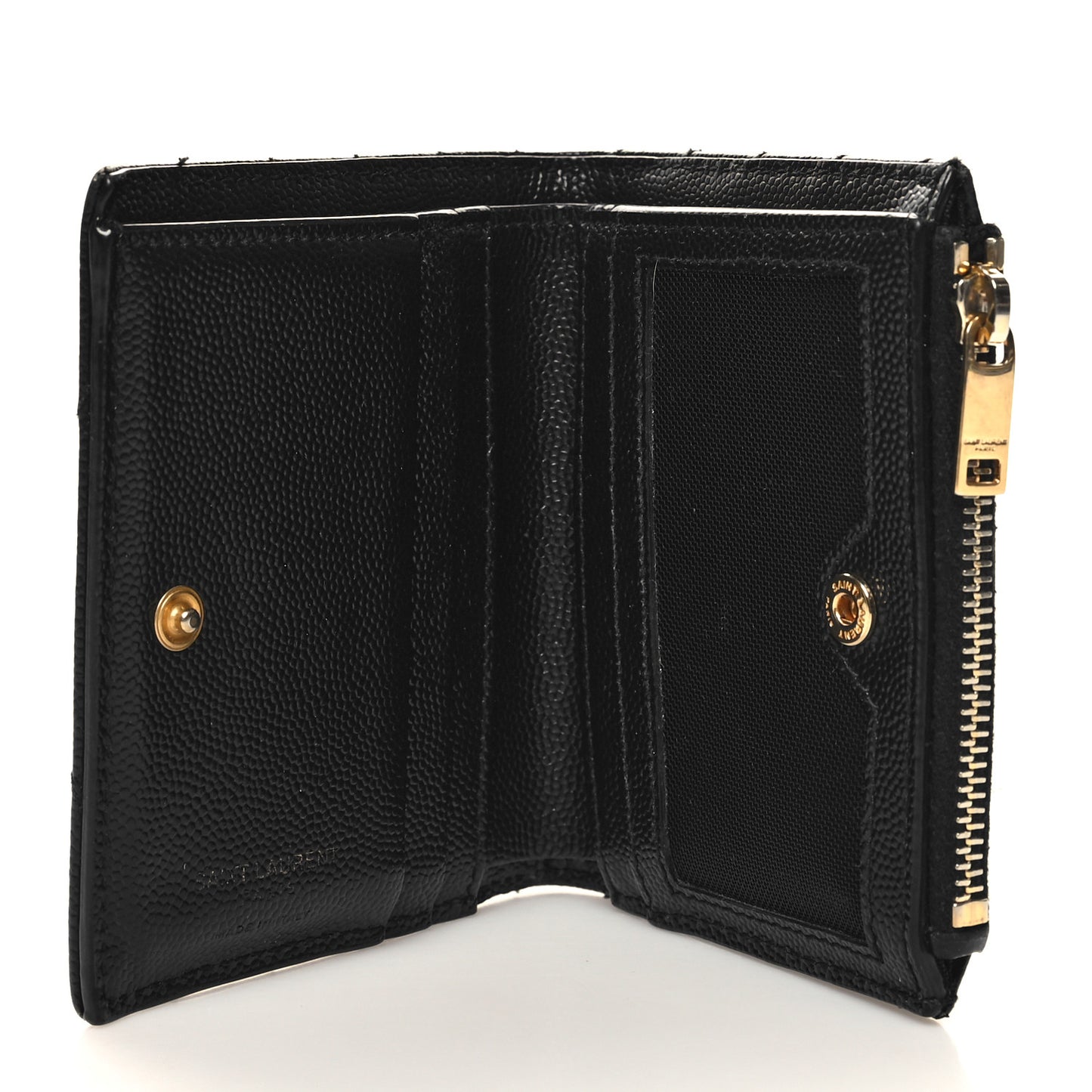 Grain De Poudre Matelasse Chevron Monogram Zipped Card Case Black