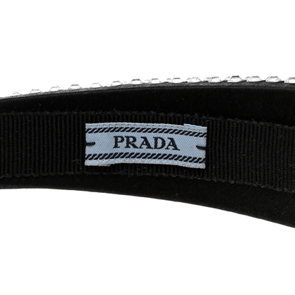 Prada Satin Crystal Embellished Headband Metal 6 of 6