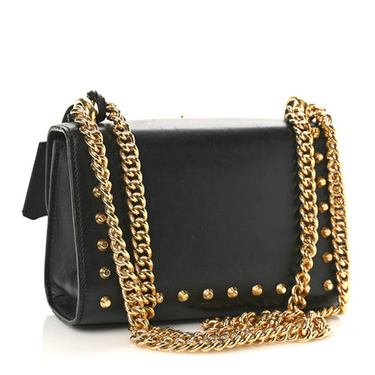 Gucci Calfskin Studded Small Padlock Shoulder Bag Black 3 of 14