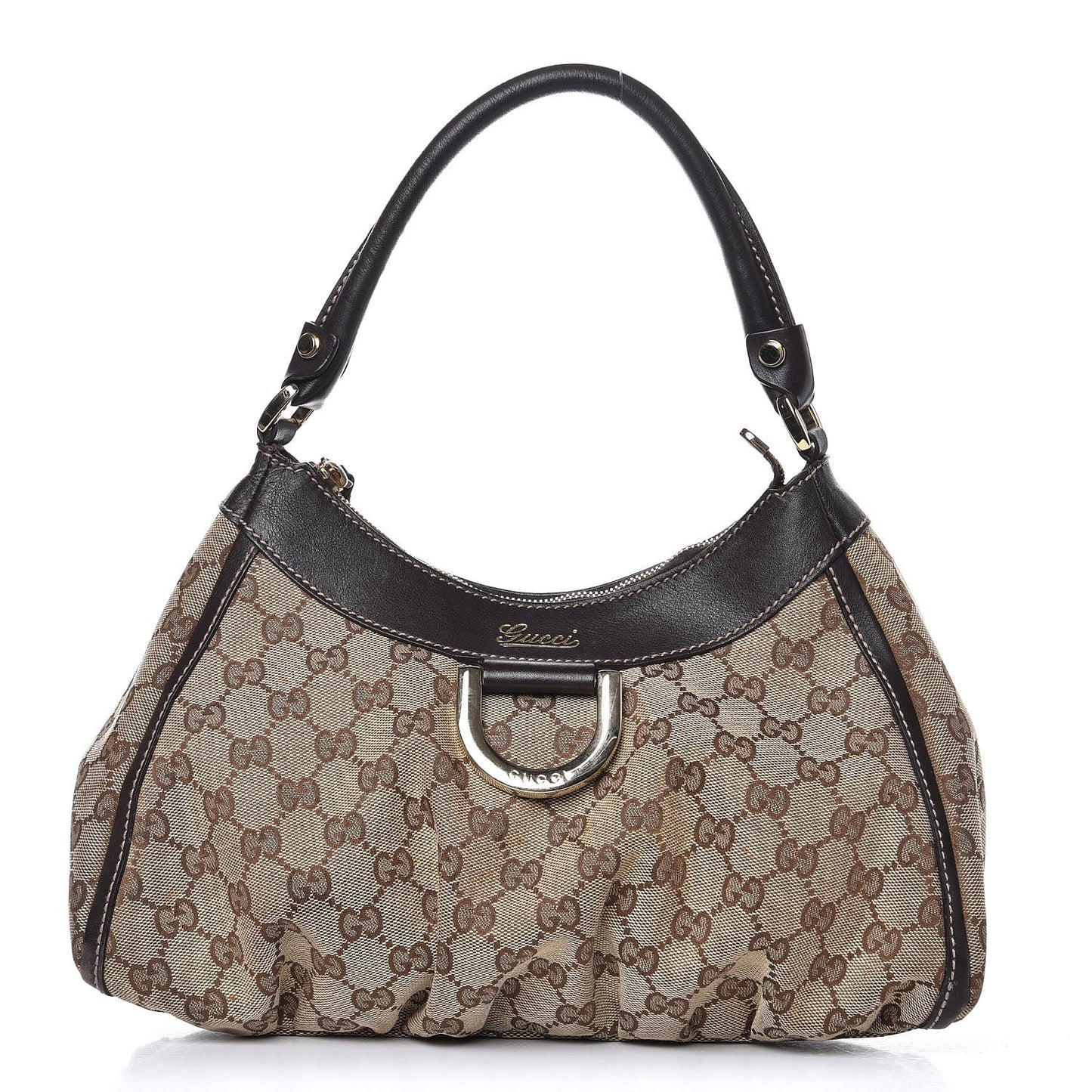 Monogram Medium D Gold Hobo Dark Brown