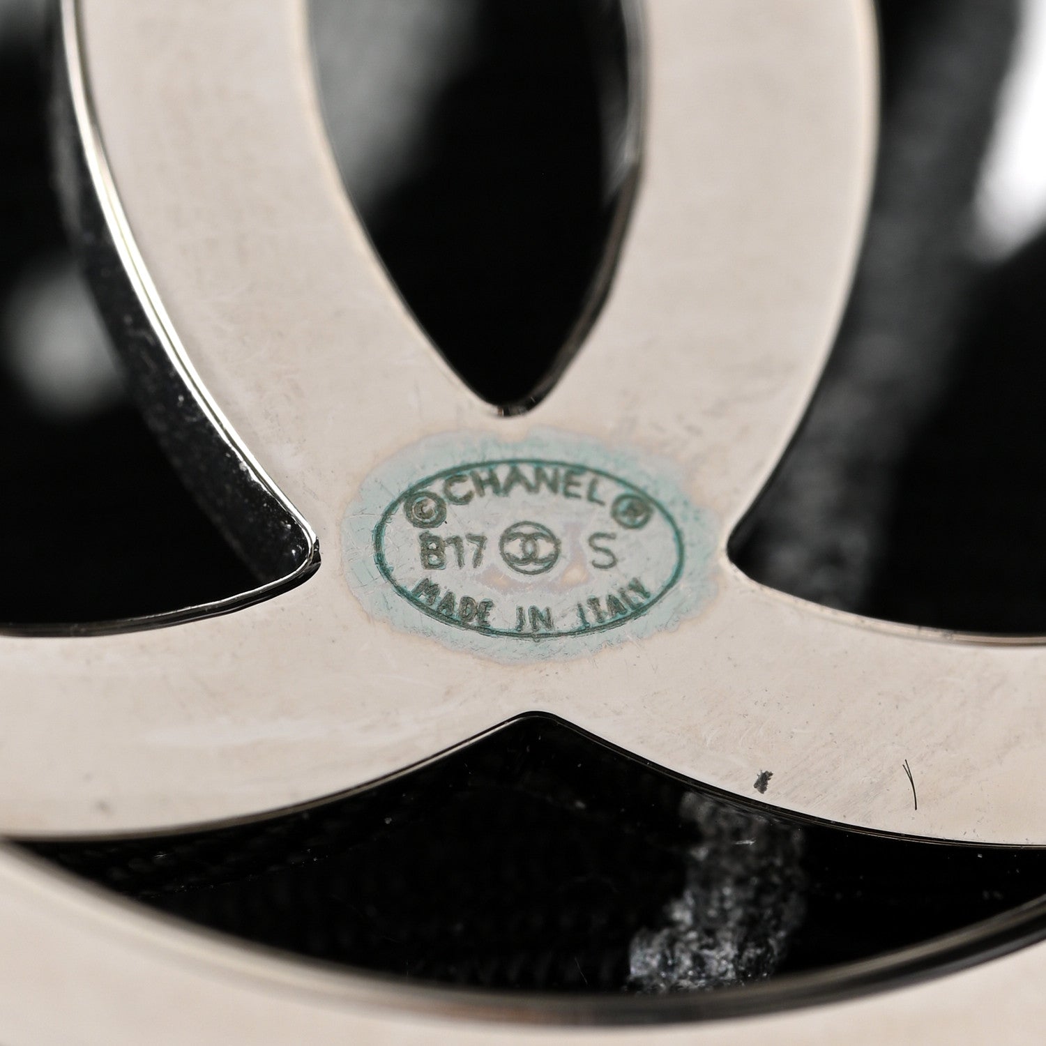 Chanel Crystal CC Lanyard Necklace Black Silver 5 of 5