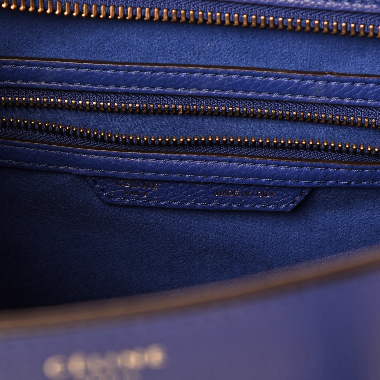 Drummed Calfskin Mini Luggage Indigo