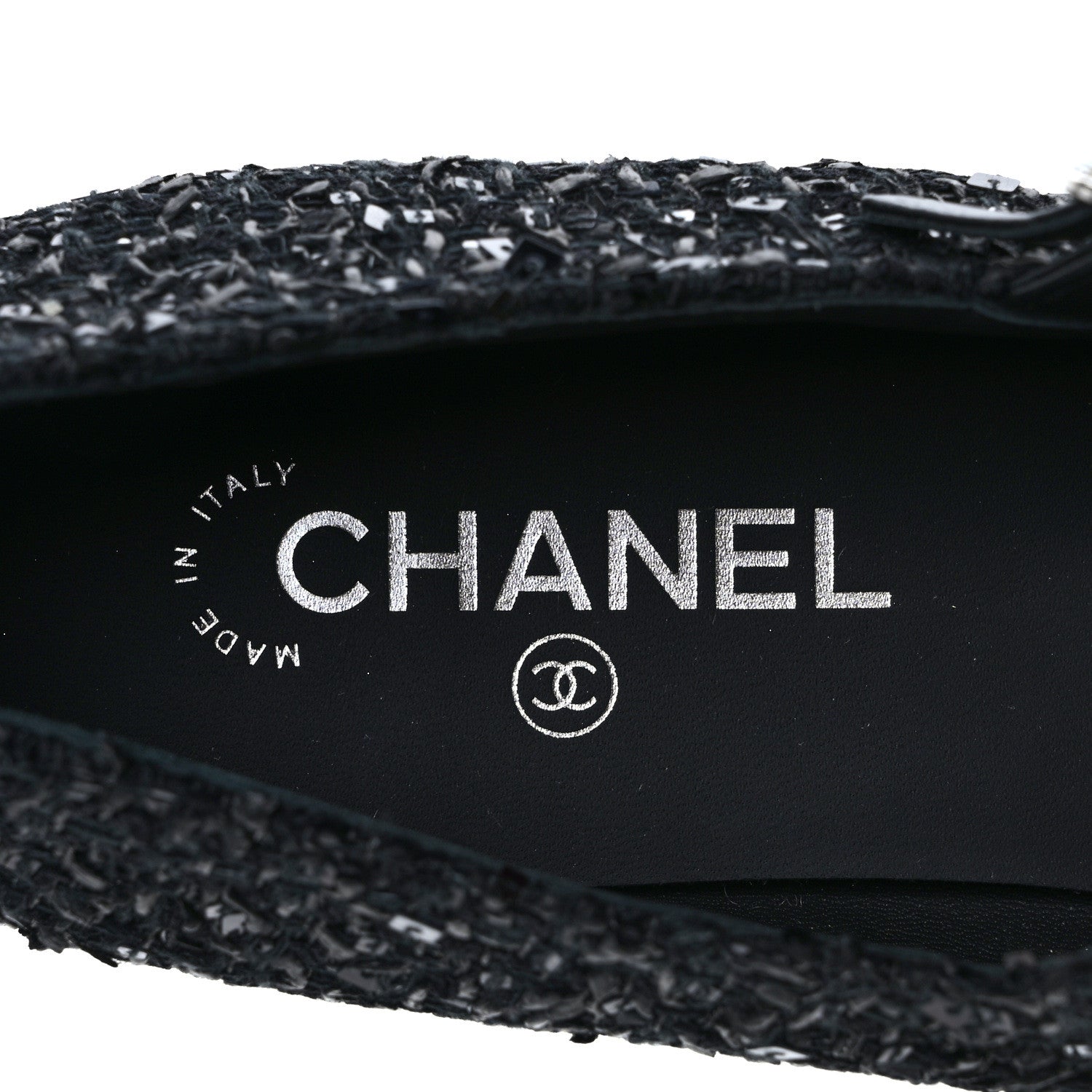 Chanel Tweed Patent Mary Jane Flats 41.5 Black 7 of 9