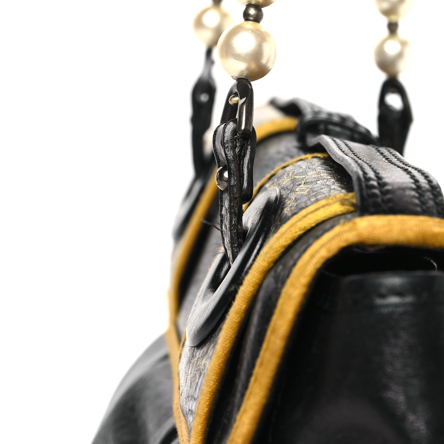 Fendi Calfskin Embellished B Bag Black 10 of 12