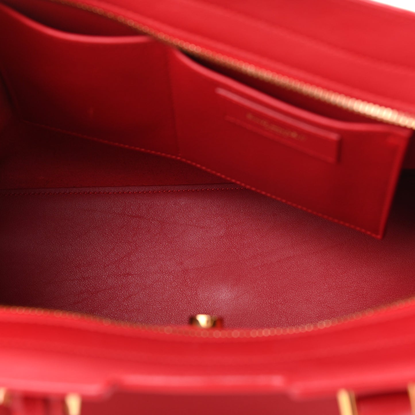 Calfskin Small Monogram Cabas Lipstick Red